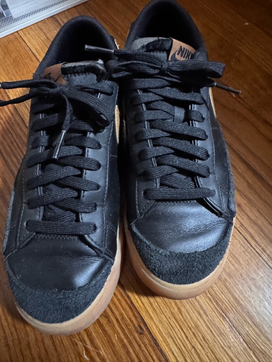 Nike Shoes - Nike Black Leather Sneakers with Gum Soles